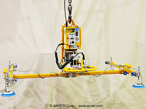 ANVER Four Pad Electric Lifter with Powered Tilt for Lifting and Tilting Metal Doors 10 ft x 6 ft (3.0 m x 1.8 m) up to 250 lb (113 kg)